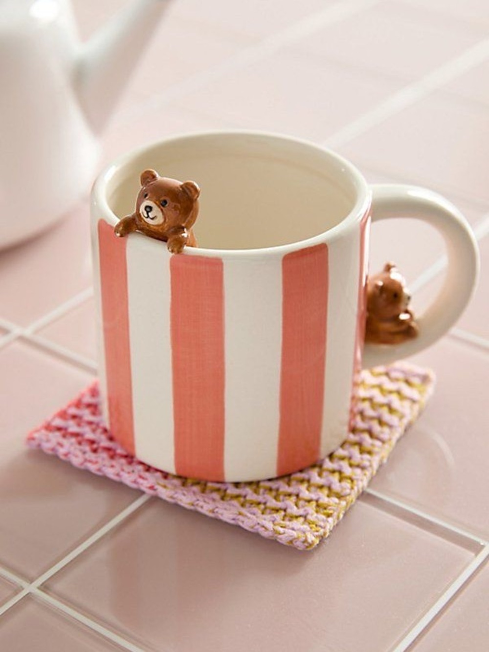 Urban Outfitters Stripy Bear Mug 14oz